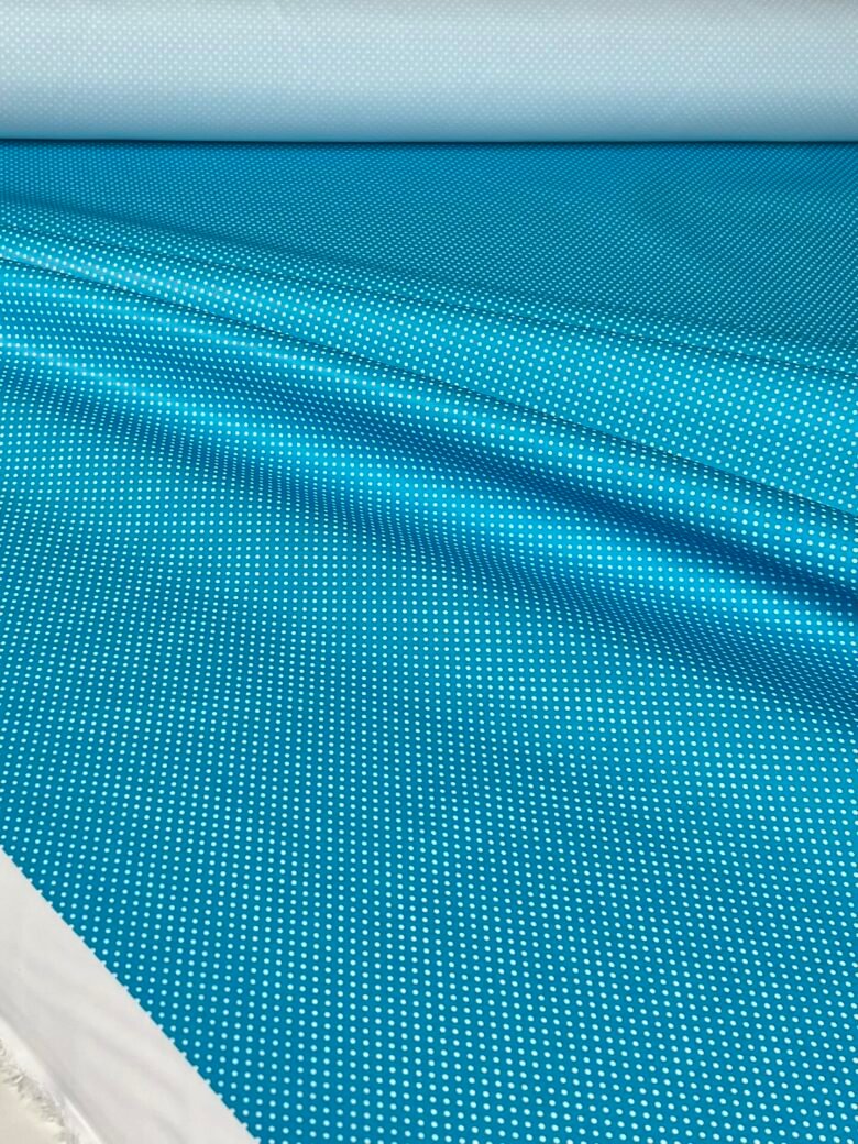 Plāns jakas audums ar sīku punktu rakstu „Blue“