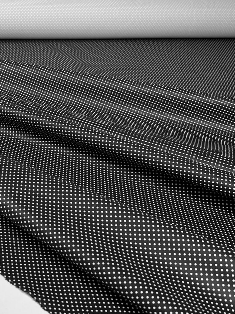 Thin jacket fabric with small dots pattern "Dark"