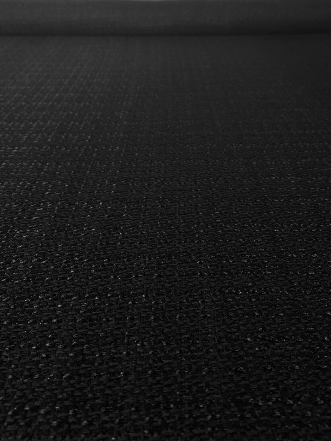 Italienischer „Chanel“ Zopfmuster Tweed in Schwarz „Mezzanotte“