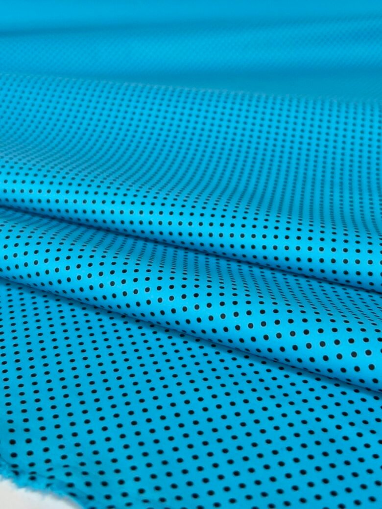 Thin jacket fabric with small dots pattern "Blue Sky"
