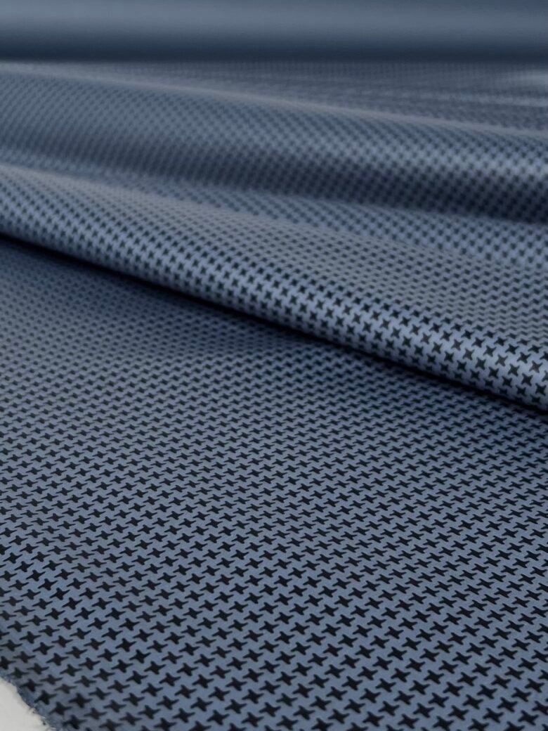 Тонкая курточная ткань в клетку "Dusty Blue"