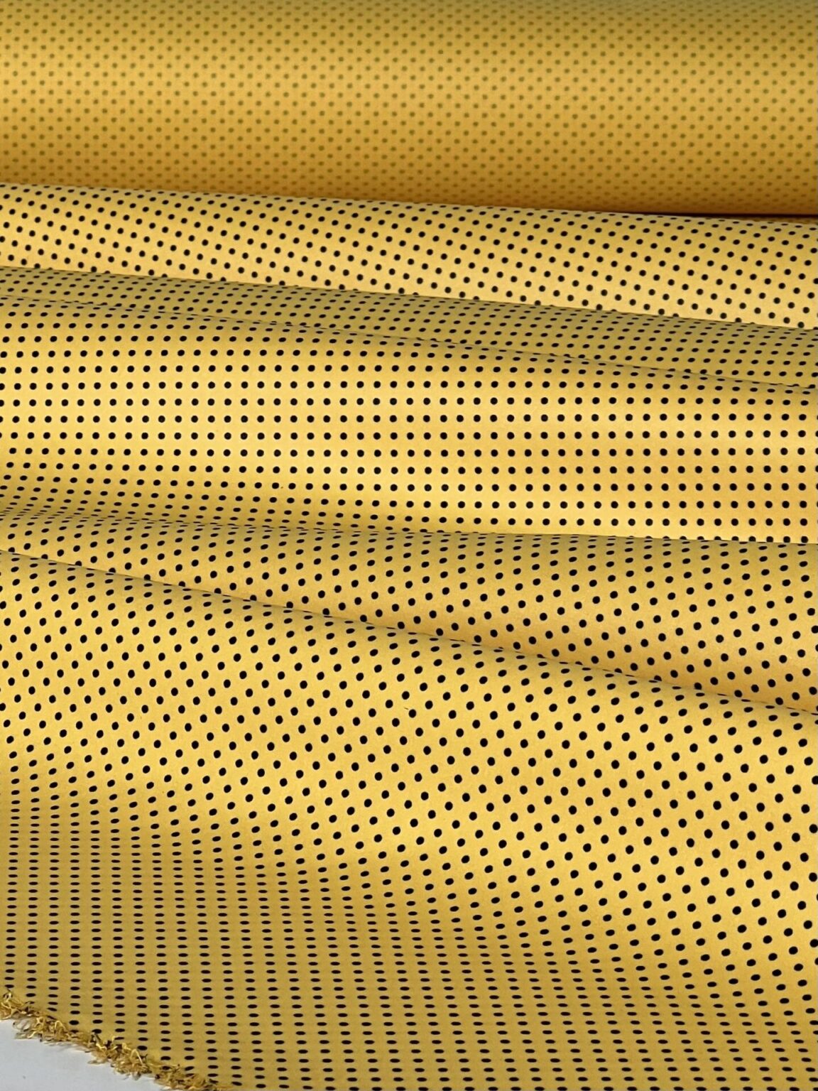 Thin jacket fabric with small dots pattern "Yellow"