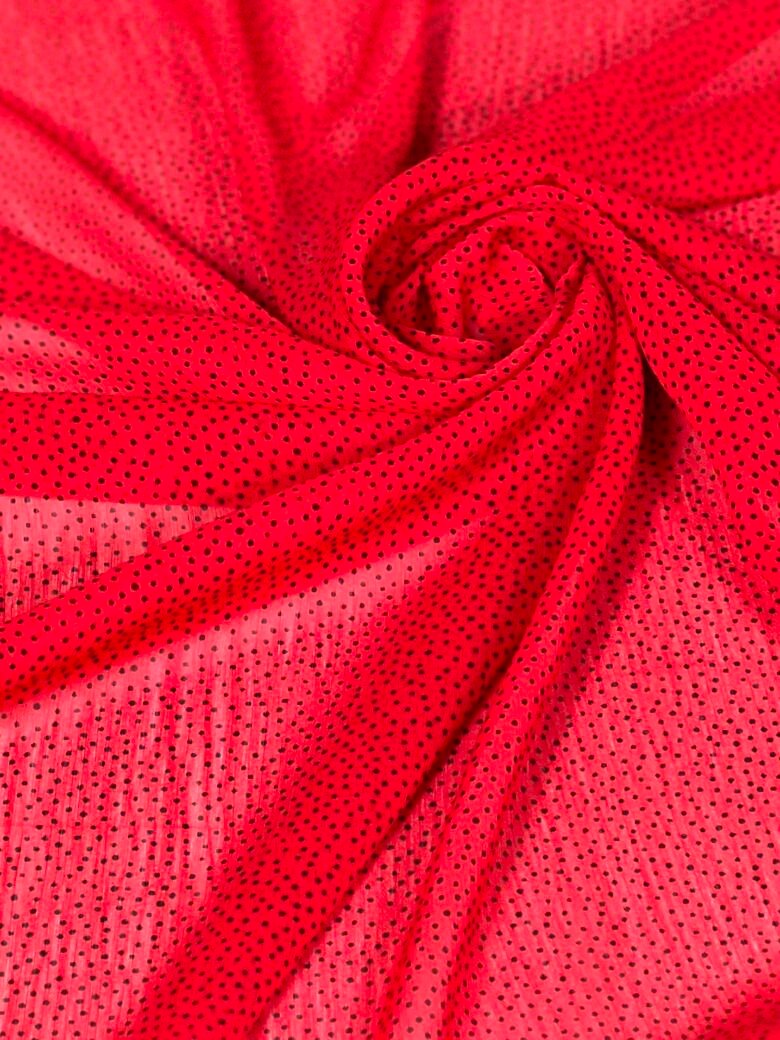 Red Polka Dot Chiffon