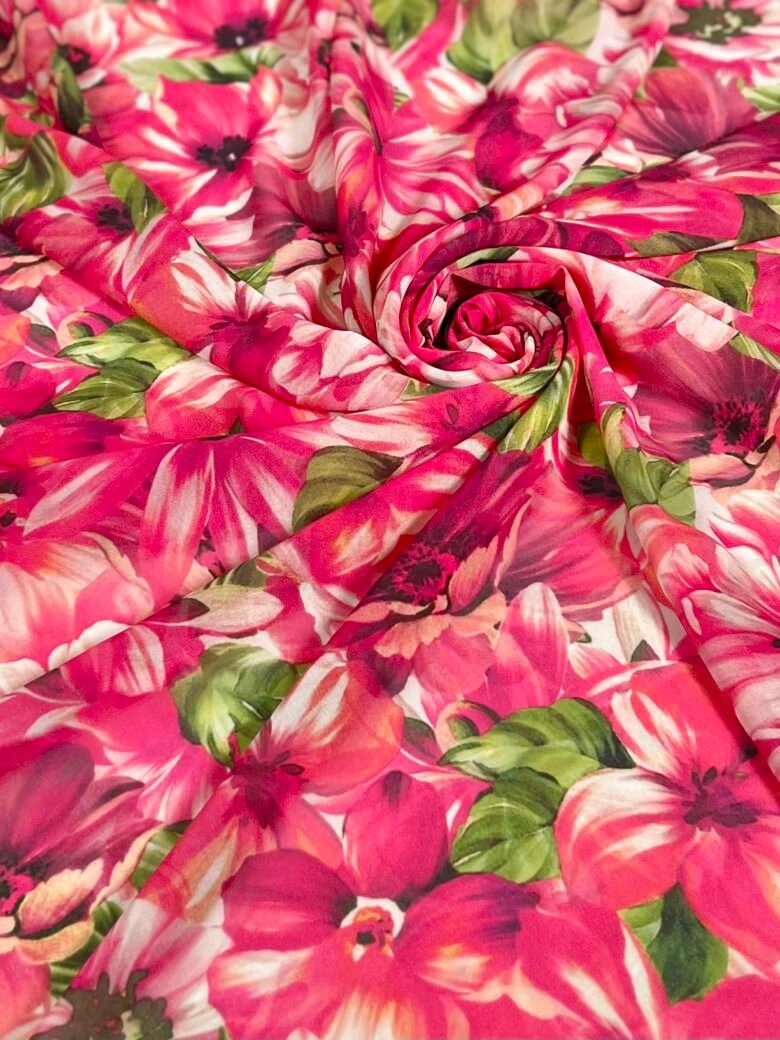 Šifons ar dizainu „Bright Petals“