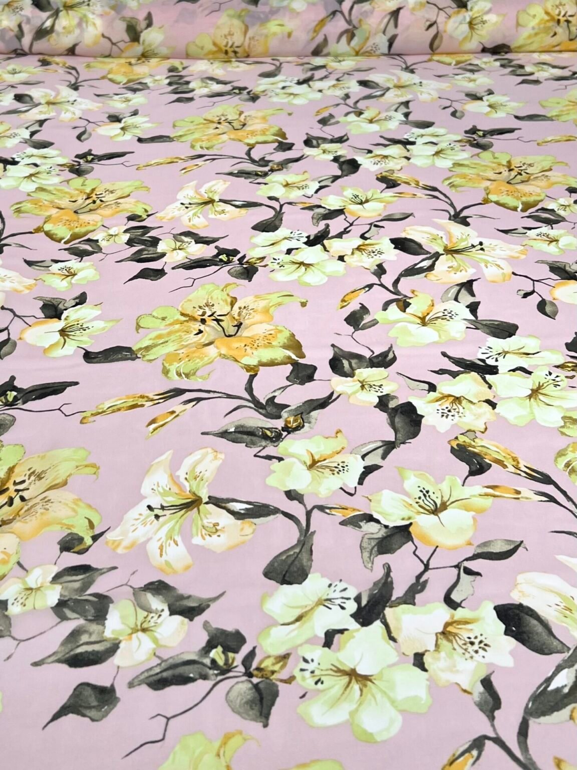 Chiffon with "Yellow Blossoms" Design