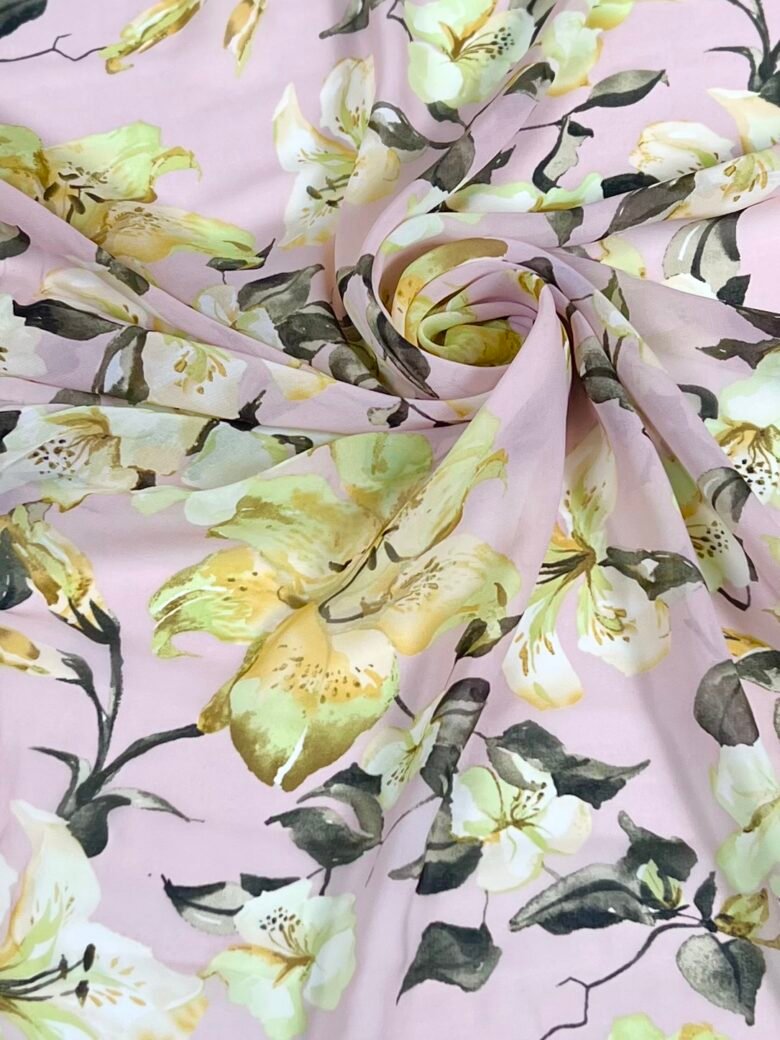 Chiffon with "Yellow Blossoms" Design