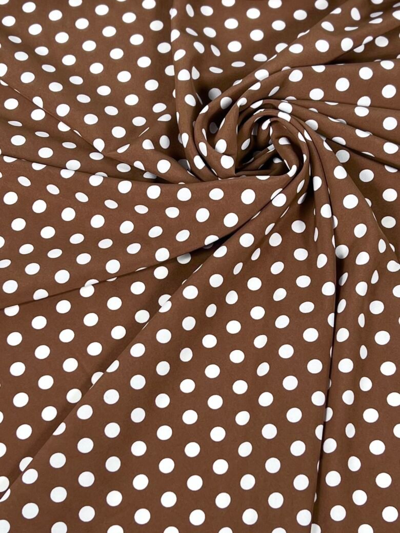 "Silky" dress fabric in bubble pattern brown color