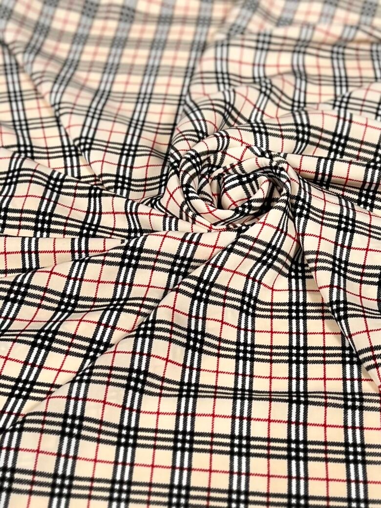 „Silky“ suknelinis audinys „Burberry“ rašto kreminės spalvos
