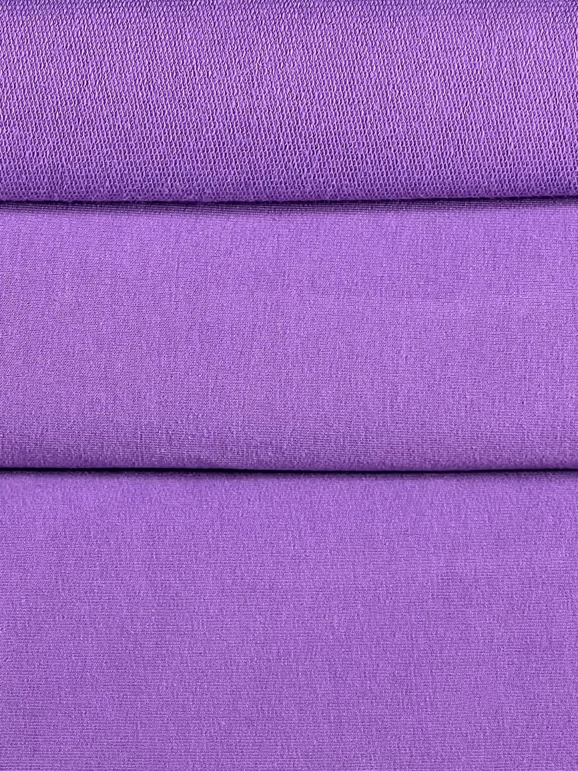 Double-sided loop knit fabric in purple color