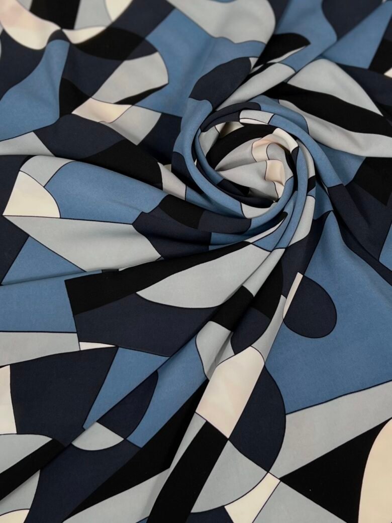 "SPH" Dress Fabric "Blue Abstraction" (WITH DEFECT)