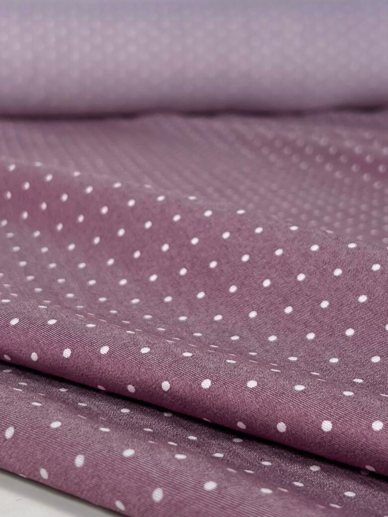 Dusty Purple Viscose Fabric with Small Dots for Dresses and Suits