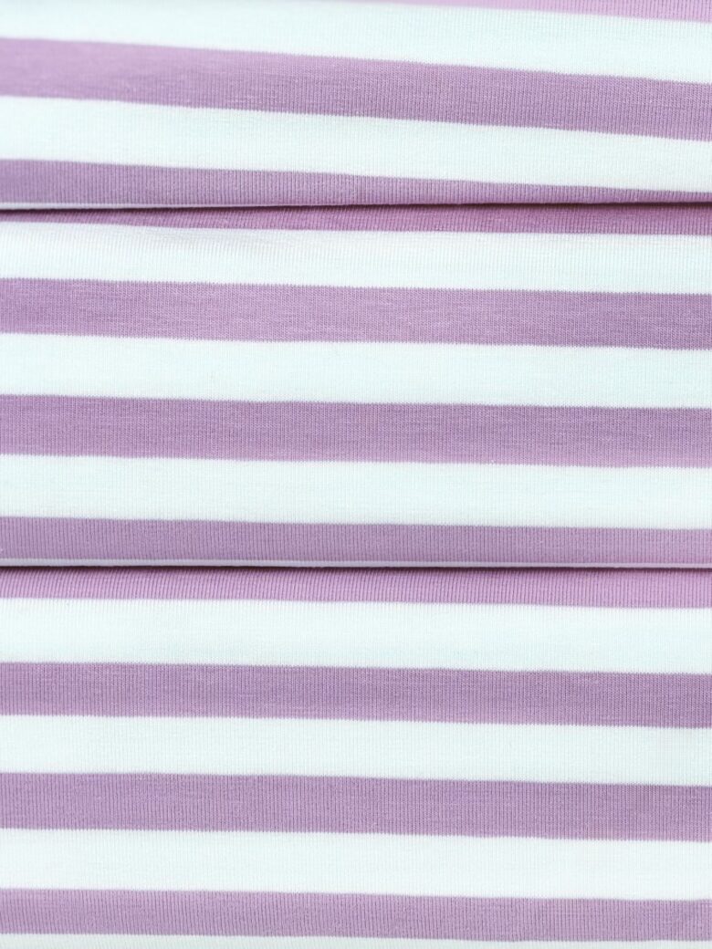 Striped Jersey Knit Fabric in Lilac Color