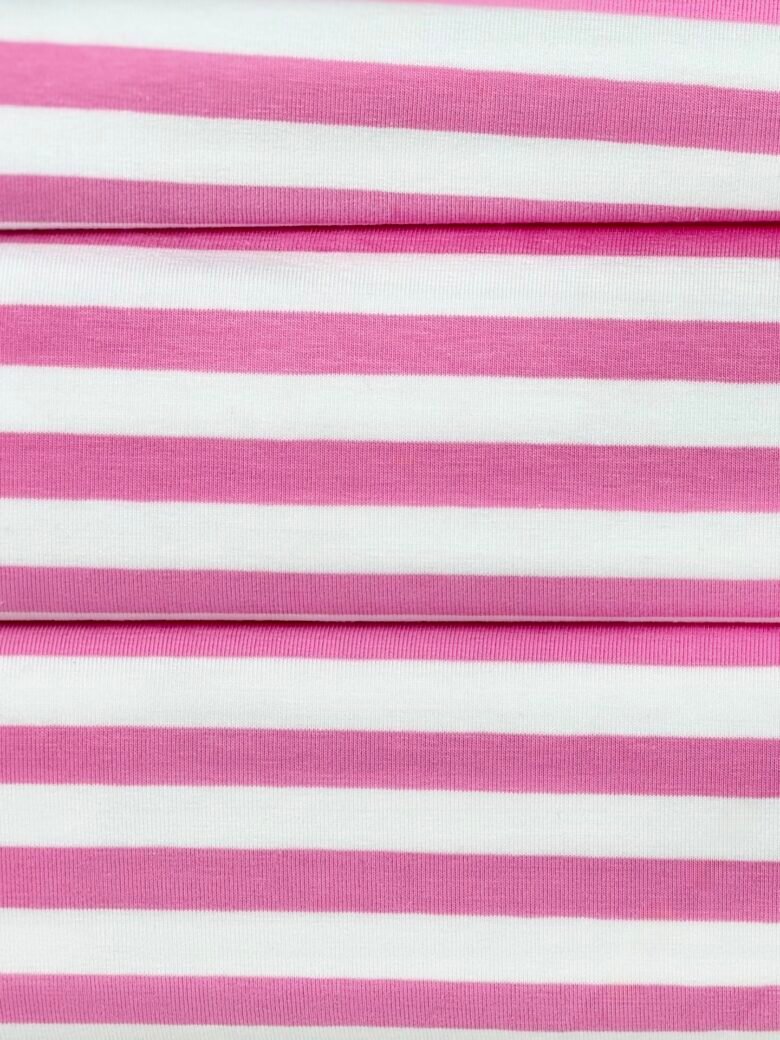 Striped Pink Jersey Knit Fabric