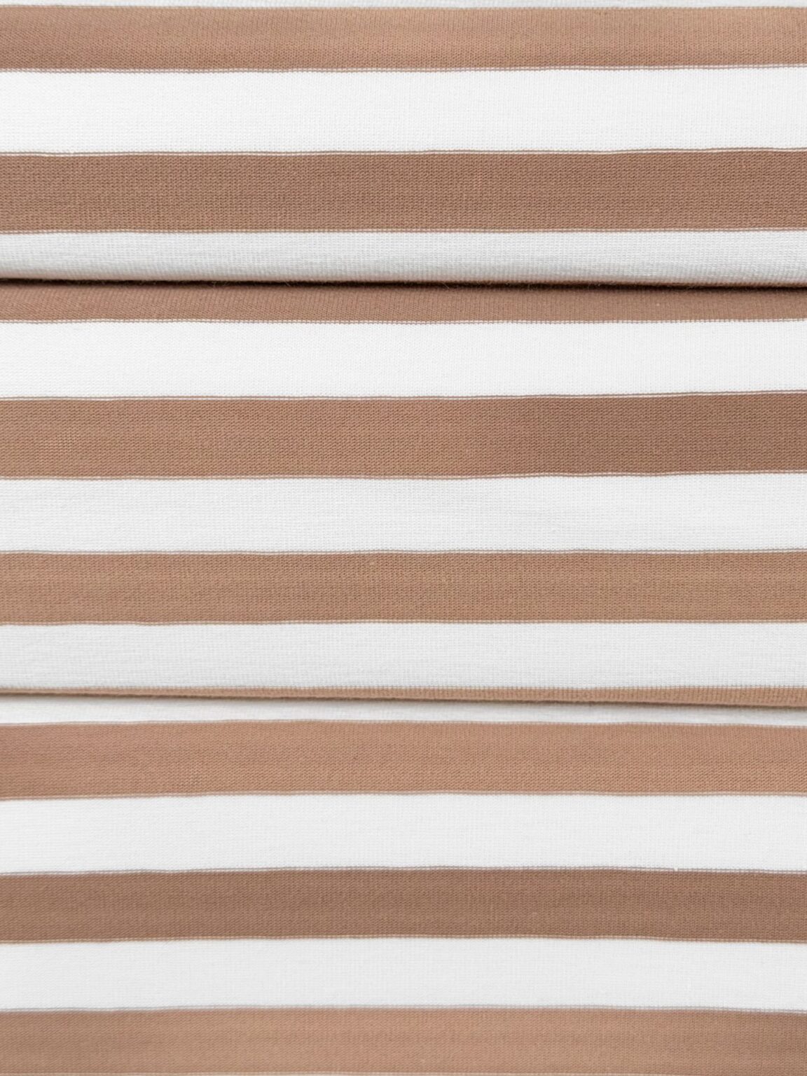 Striped Jersey Knit Fabric in Light Brown Color