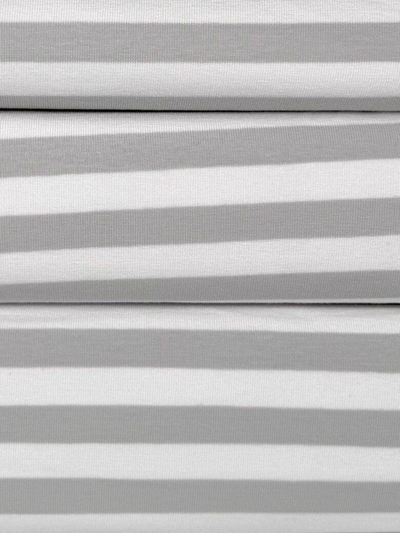 Striped Grey Jersey Knit Fabric