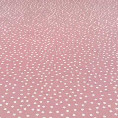 Плательная ткань "Silky" в горошек "Pink and White" — изображение 2