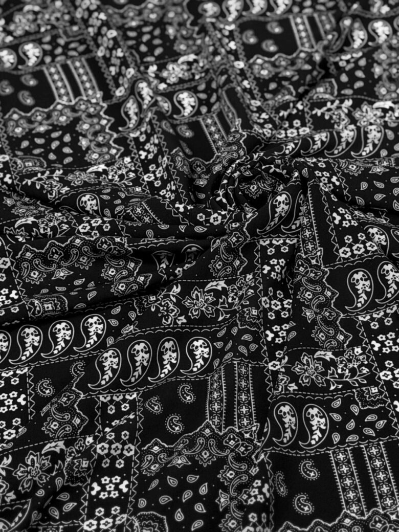 Stretch Chiffon with Paisley Design