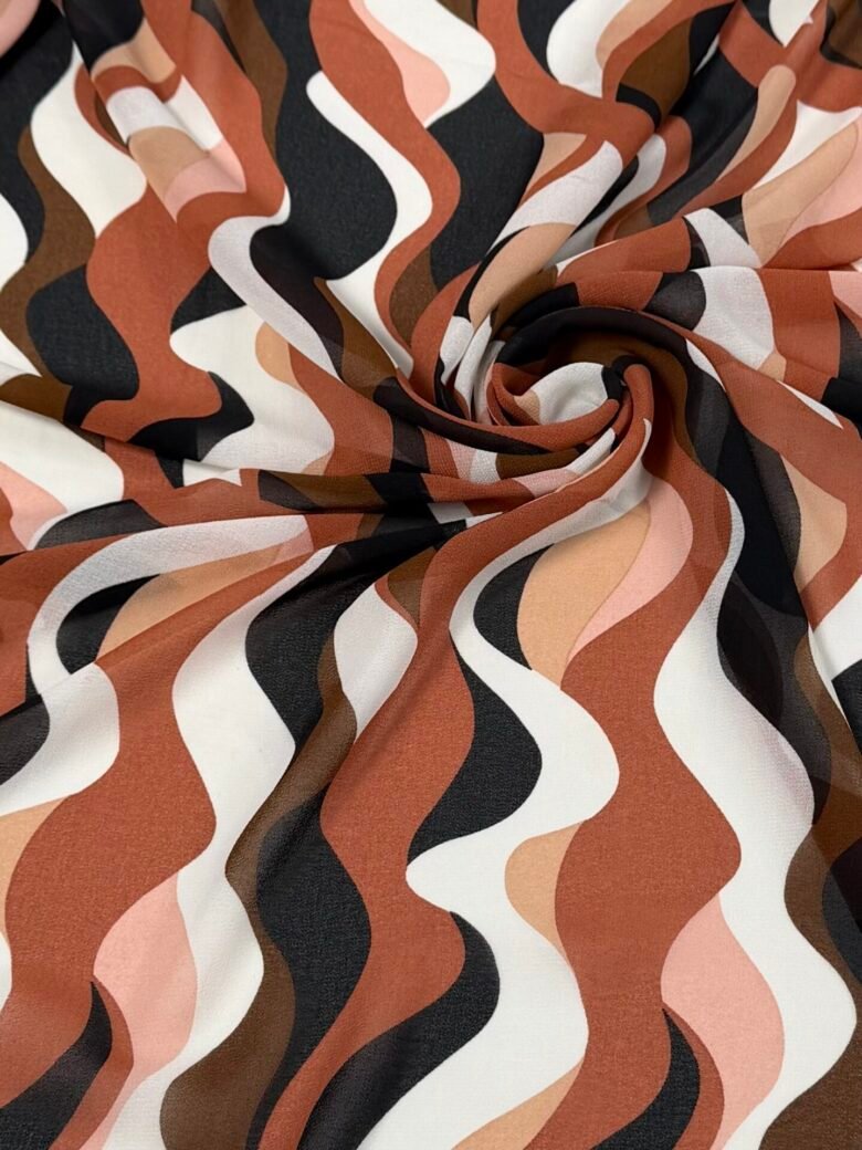 Stretch Chiffon with "Wave" Design
