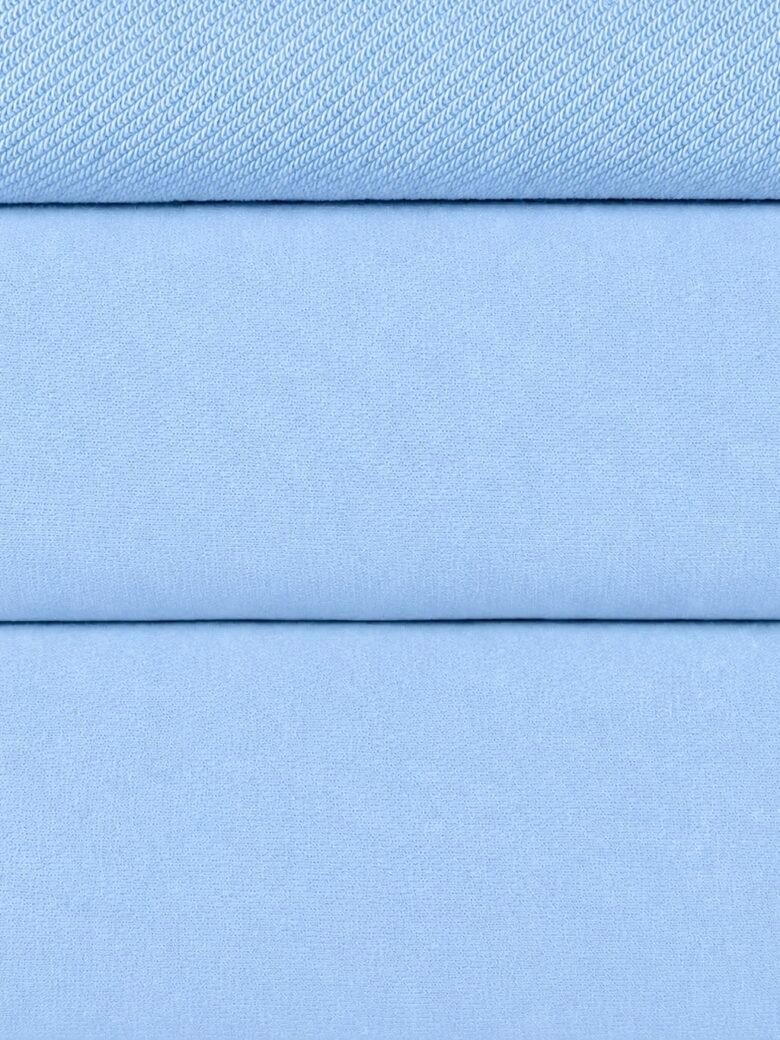 "Diagonal" three-thread loop knit fabric in "Baby Blue" color (KD45)