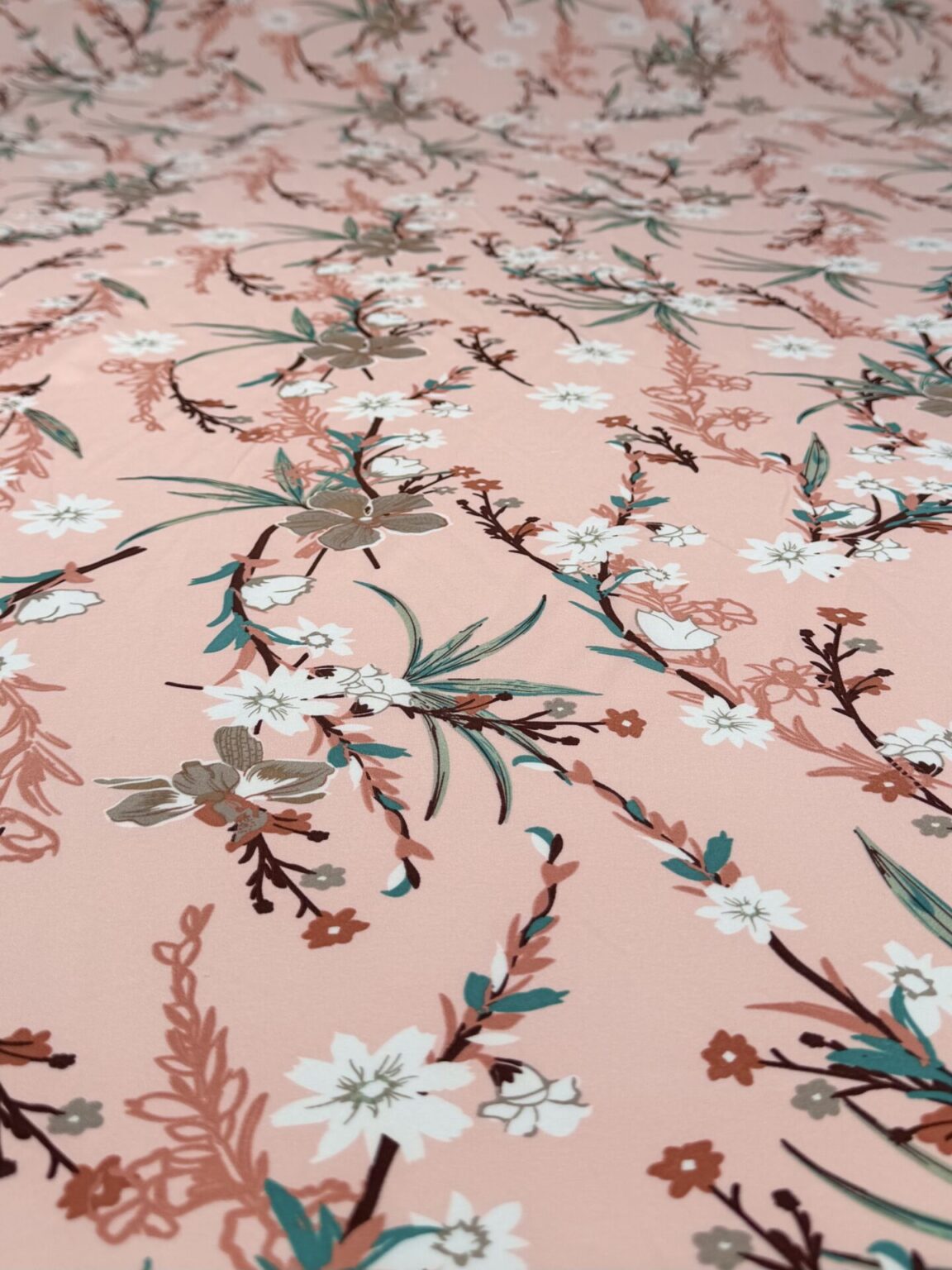 "Silky" Dress Fabric "Flower Mix" Floral Pattern