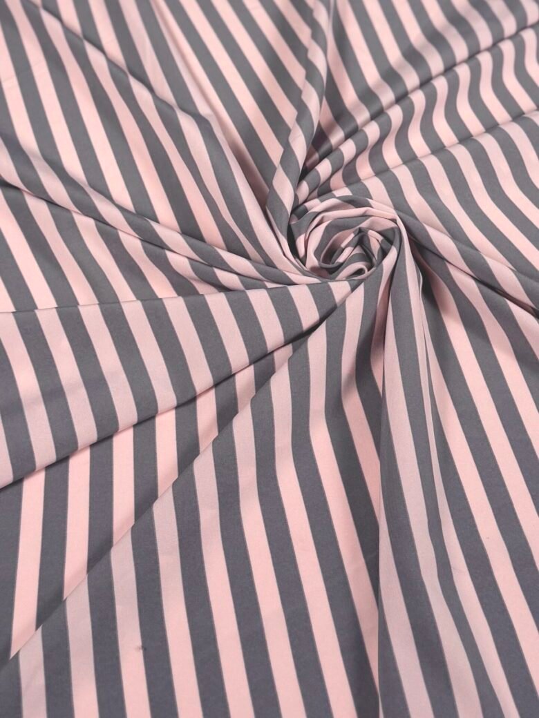 "Silky" Dress Fabric "Pantera" Striped Pattern