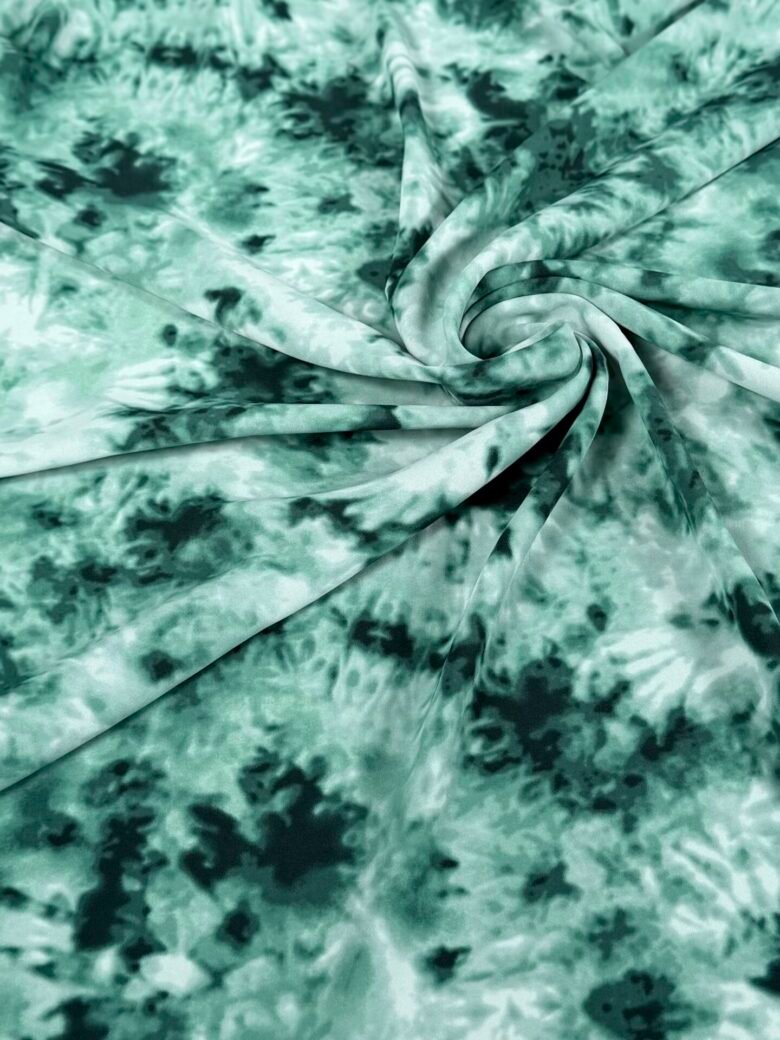 Ткань для платьев "SPH" "Green Tie Dye"