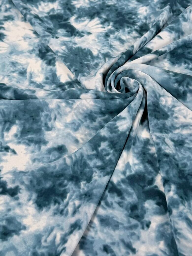 Ткань для платьев «SPH» «Blue Tie Dye»