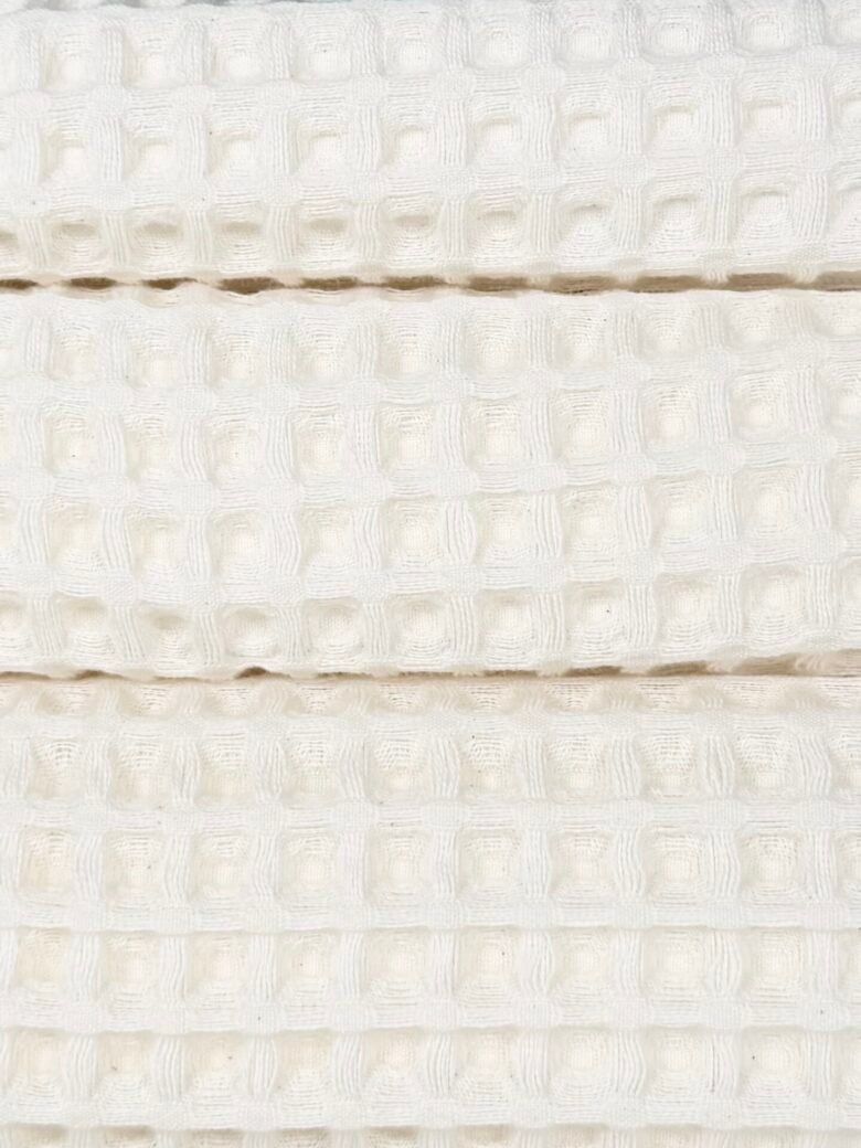 Purus medvilninis vaflinis audinys stambaus pynimo „Natural“