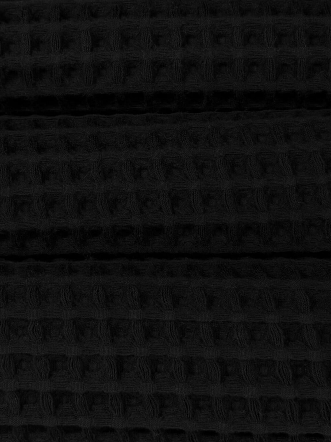 Mīksts kokvilnas vafeles audums rupja pinuma "Black"