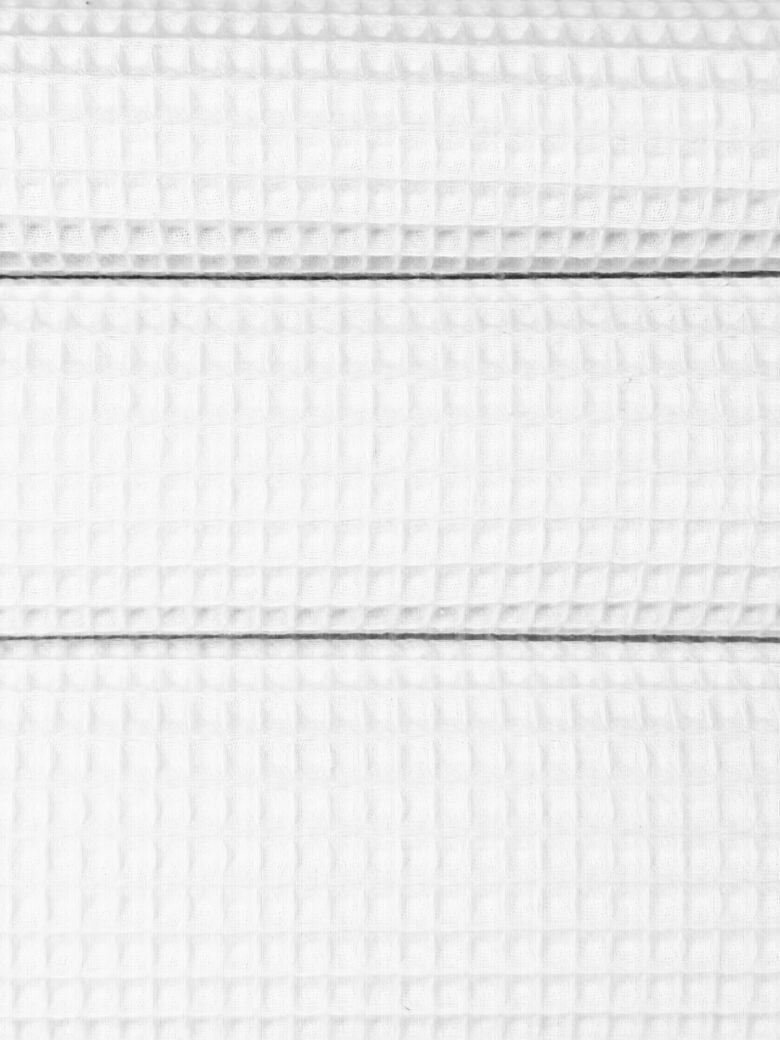 Хлопковая вафельная ткань «White»