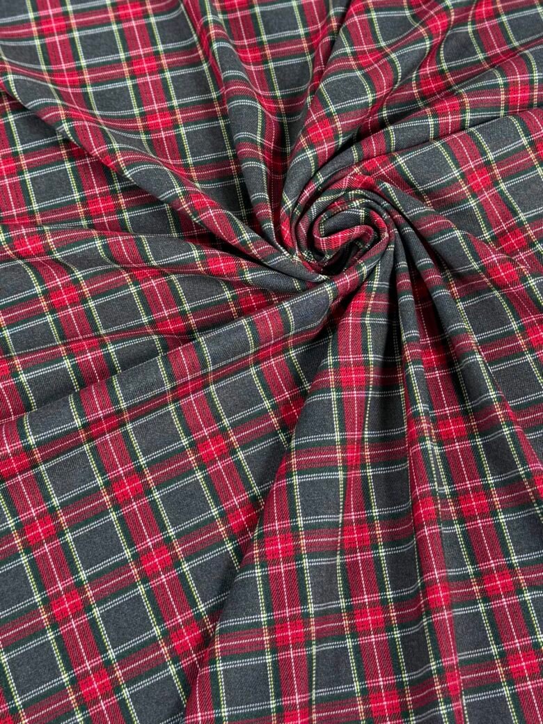 Checked Pattern Suiting Fabric "Lee"