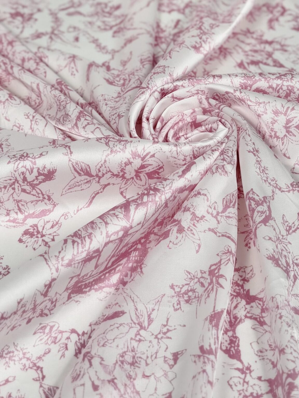 Armani Silk (Satin) "Abstract Pink Flowers"