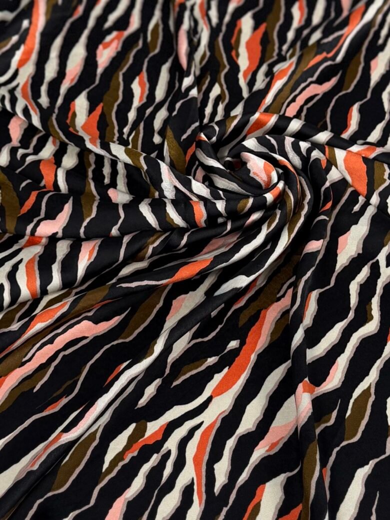 Armani Silk (Satin) with "Colorful Zebra" Design