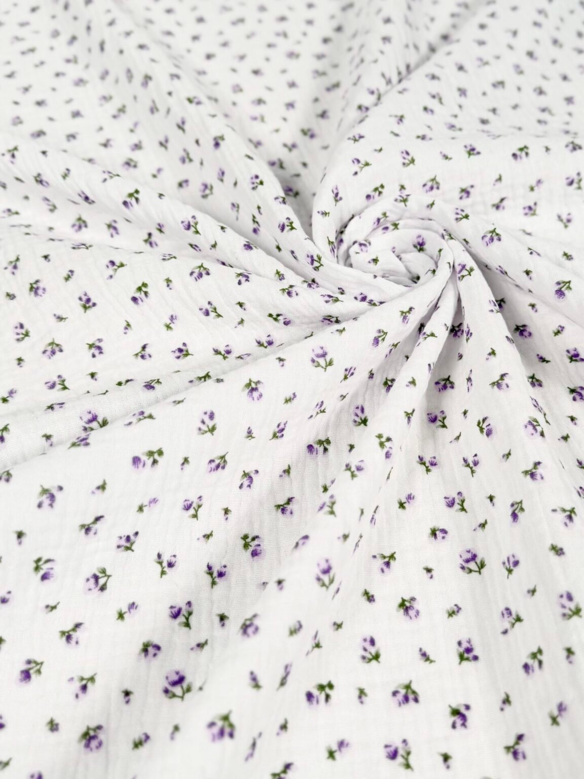 Muslins ar apdruku „Mini Black Flowers“