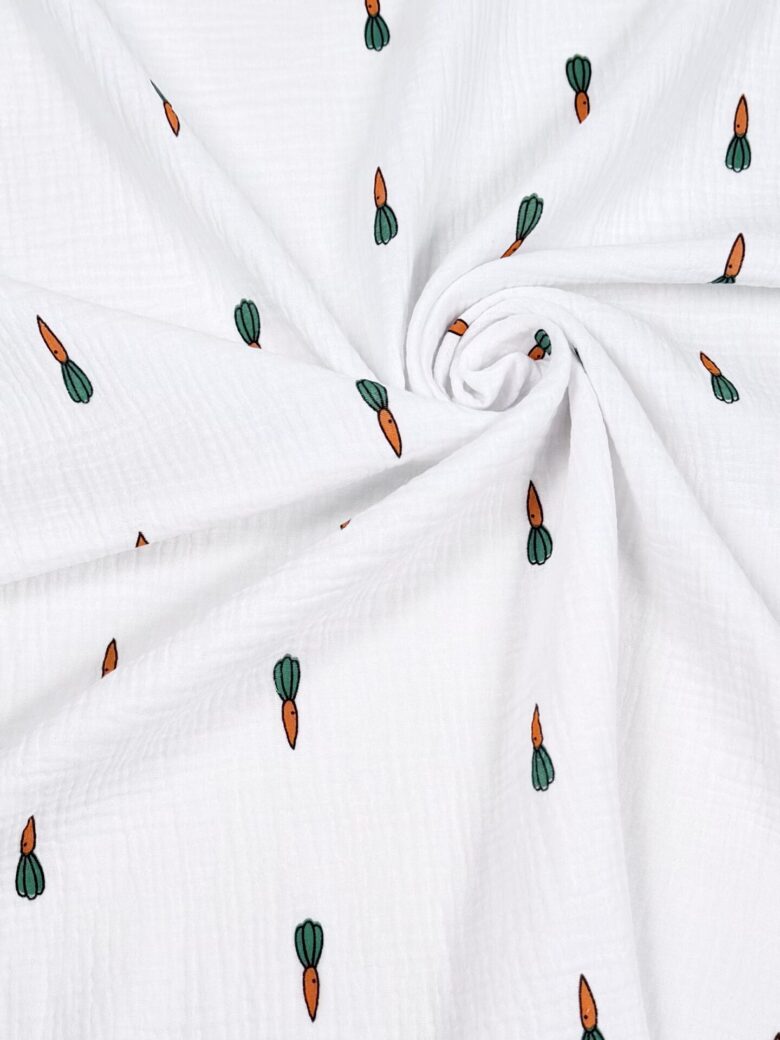 Muslin with "Carrots" Print