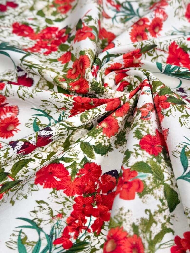 Stretchy Suit Viscose Fabric with "Summer Field" Design