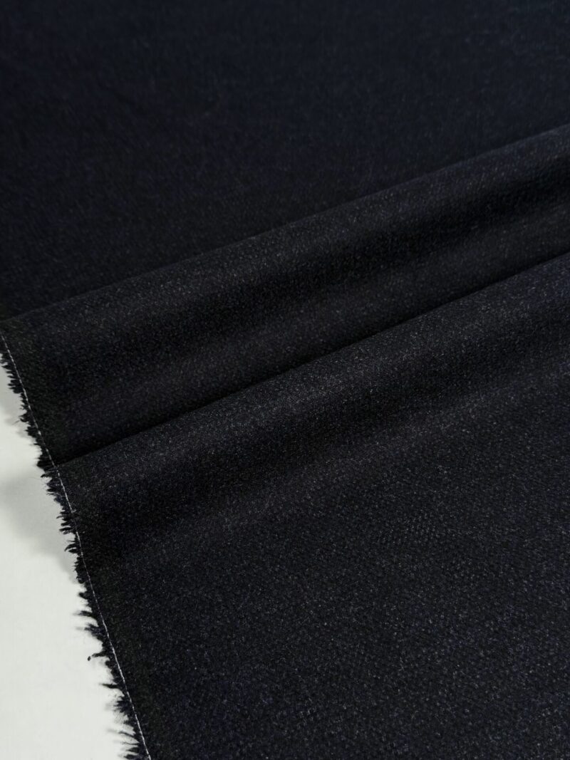 Italian Virgin Wool Coat Fabric in Dark Blue "Kastro"
