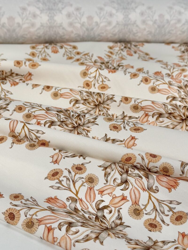 Spanish Cotton Fabric with Elastane Floral Pattern "Arabella"