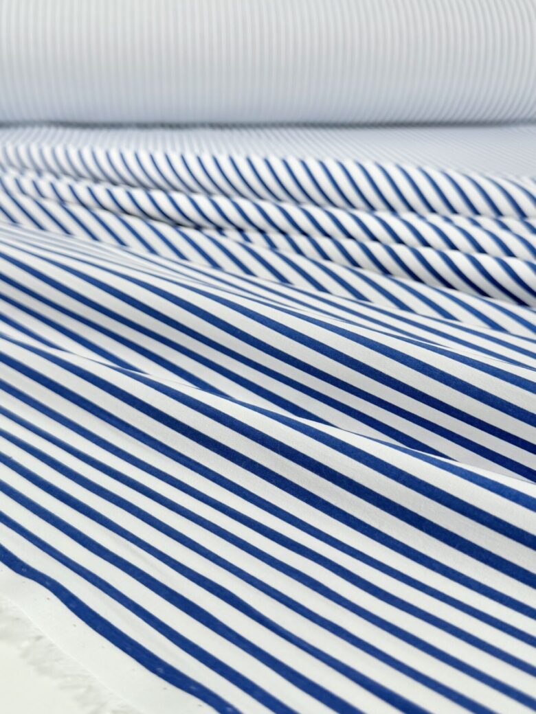 Cotton Poplin with Striped Pattern "Lucca"