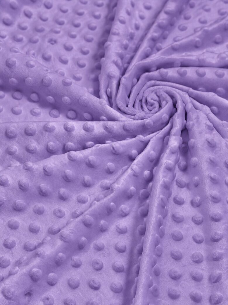 Tamprus Minky trikotažas su faktūriniais taškeliais violetinės spalvos