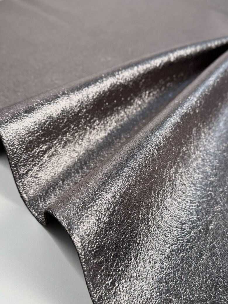 Thick Eco Leather Fabric for Accessories "Silver Bronze"