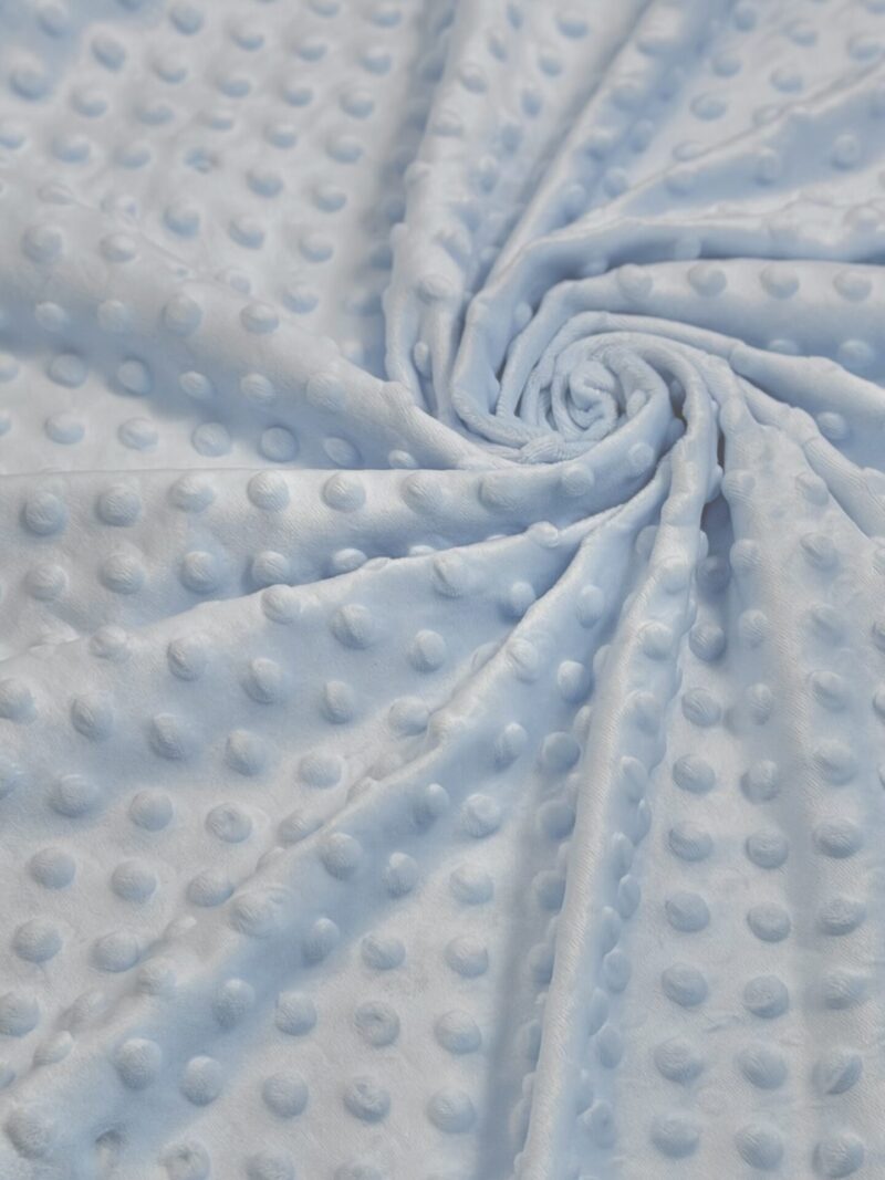 Stretchy Minky Jersey with Textured Dots in Sky Blue Color